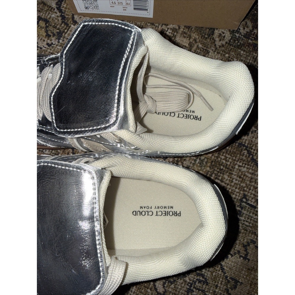 Project Cloud Madrid.A Silver Metallic Sneakers Womens Size 6.5 Memory Foam - Picture 3 of 6